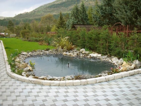 Garden of a company in Buzet – garden lake