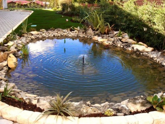 Garden of a company in Buzet – garden lake